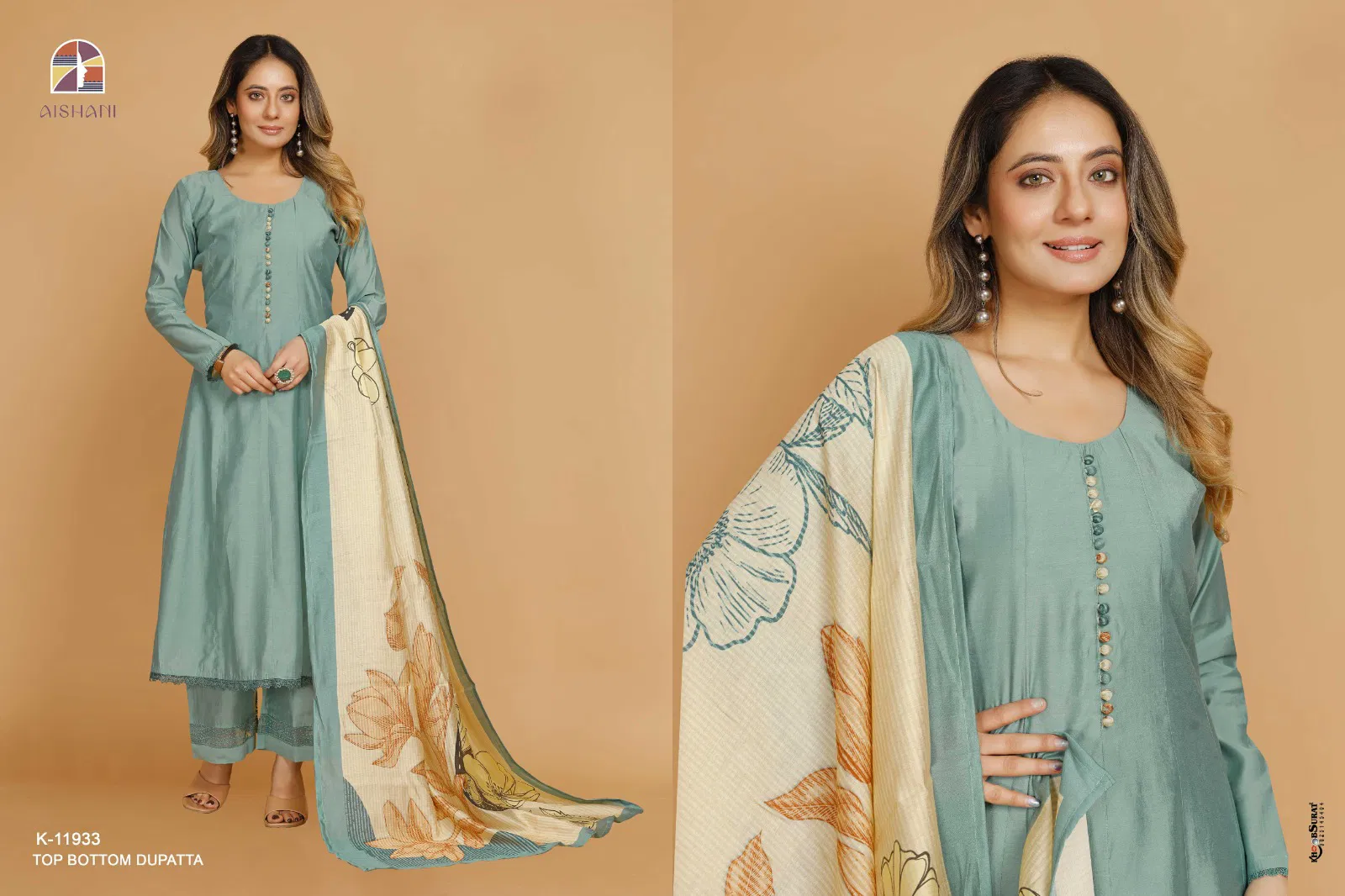 Aishani K 11932 To 12815 Dyed Anarkali Kurti With Bottom Dupatta Online Wholesale